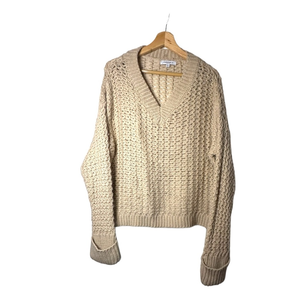 Purple Snow slouchy large knit sweater in Taupe Size Large